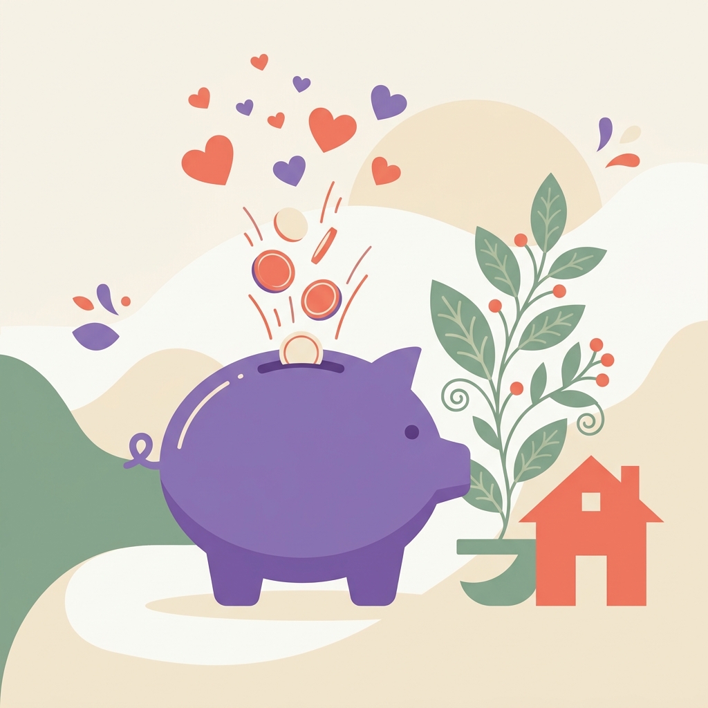 Couple tracking shared savings goals with Mutual Save & Split money saving app