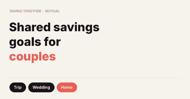 Shared savings goals for couples: featured card